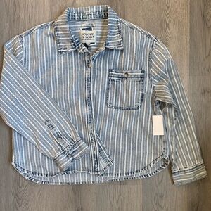 Scotch & Soda Striped Denim Crop Jacket NWT XL